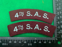 Load image into Gallery viewer, British Army 4th SAS Special Air Service Shoulder Title Pair - The Militaria Shop