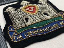 Lade das Bild in den Galerie-Viewer, British Army Bullion Embroidered Blazer Badge - The Cambridgeshire Regiment - The Militaria Shop