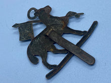 Load image into Gallery viewer, Original WW1 / WW2 British Army Queen's Royal West Surrey Regiment Cap Badg - The Militaria Shop