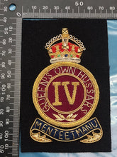 Load image into Gallery viewer, British Army Bullion Embroidered Blazer Badge - 4th Queen's Own Hussars - The Militaria Shop