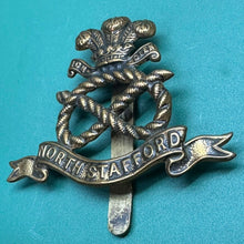 Load image into Gallery viewer, Original WW2 British Army North Stafford Regiment Cap Badge - The Militaria Shop