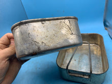 Load image into Gallery viewer, Original WW2 British Army Soldiers Mess Tin Set - Two Piece - Fold Out Handles - The Militaria Shop