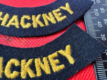 Load image into Gallery viewer, Original WW2 British Home Front Civil Defence Hackney Shoulder Titles - The Militaria Shop