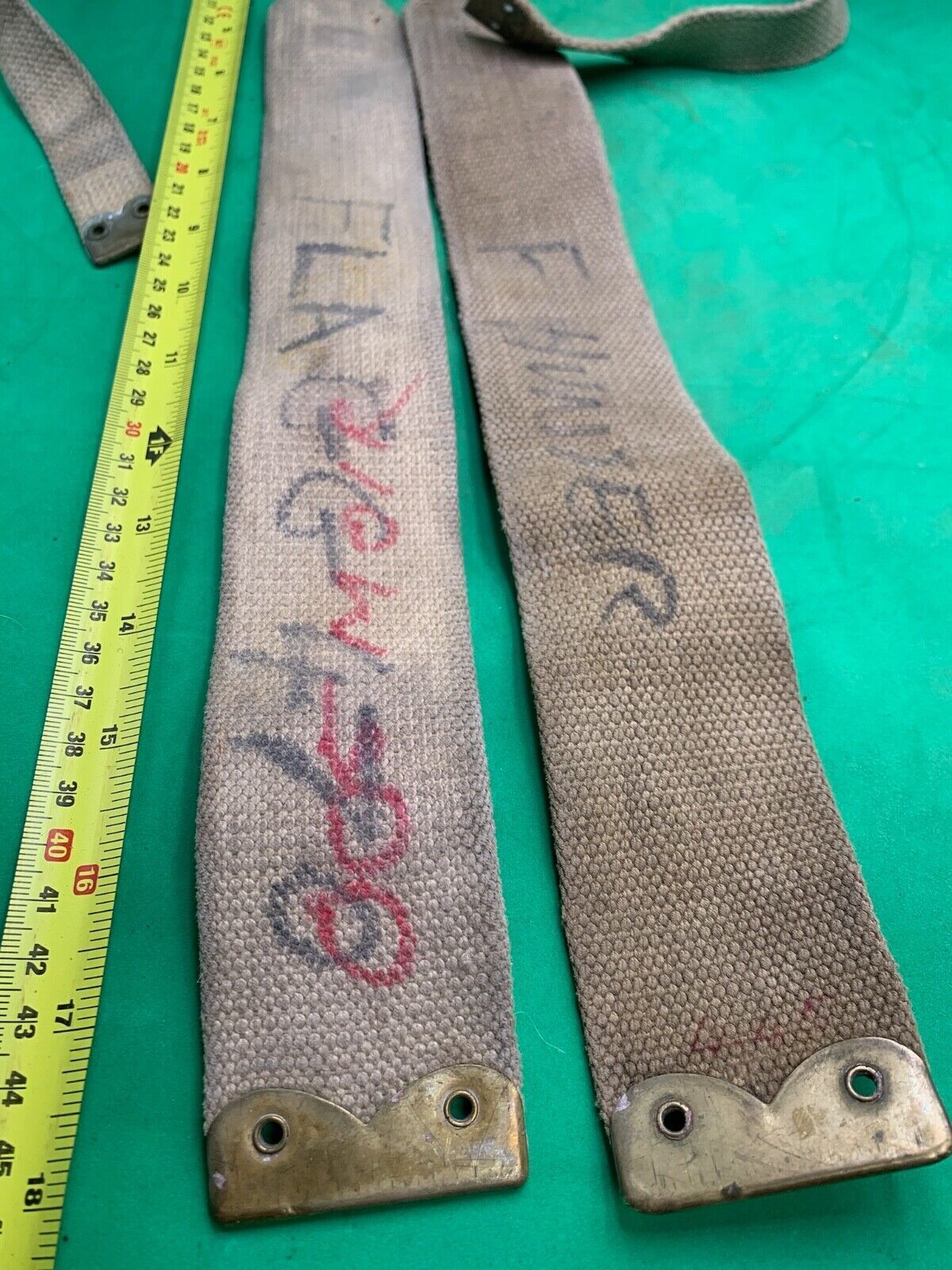 Original WW2 Pattern British Army L Straps Pair - 37 Pattern Webbing Haversack - The Militaria Shop