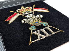 Load image into Gallery viewer, British Army Bullion Embroidered Blazer Badge - 12th Lancers - The Militaria Shop