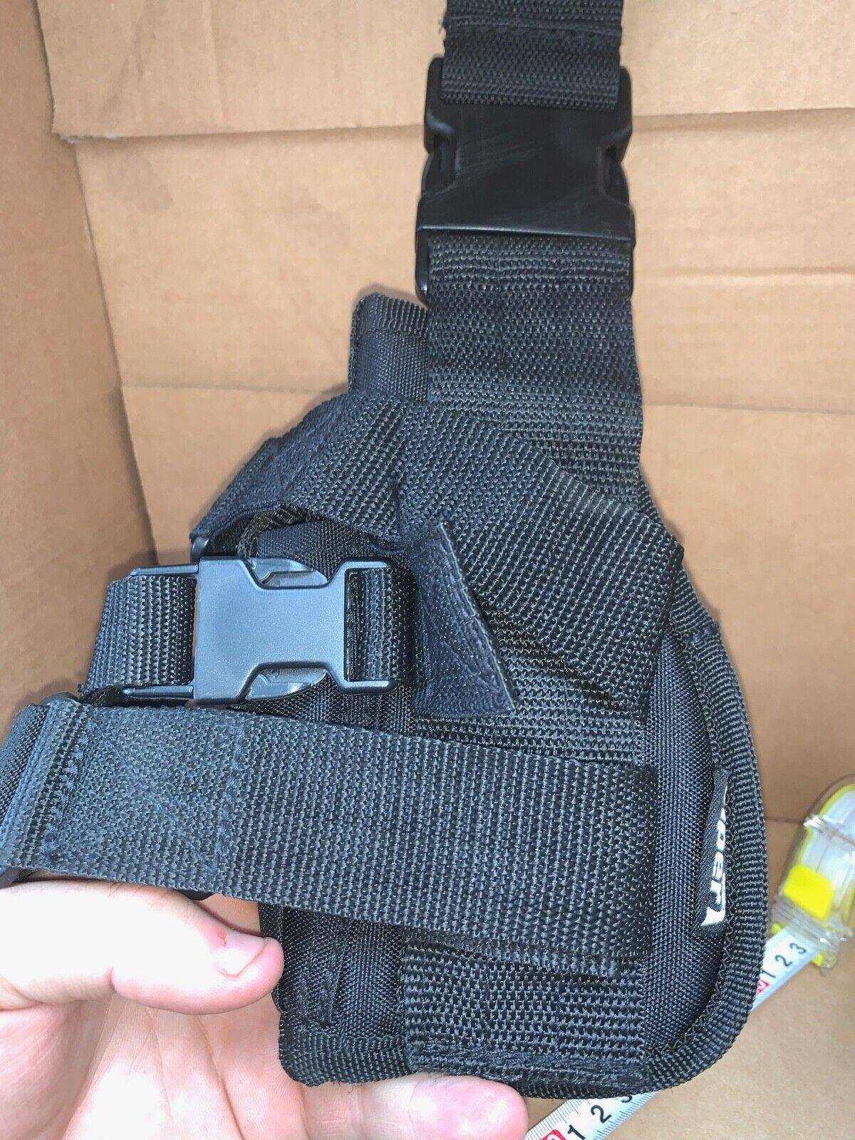 VIPER Holsters Leg Drop Pistol Holster - Ideal for Automatic - Black Fabric - The Militaria Shop