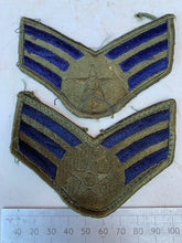 Lade das Bild in den Galerie-Viewer, Pair of United States Air Force Rank Chevrons Olive Green -- Senior Airmen - The Militaria Shop