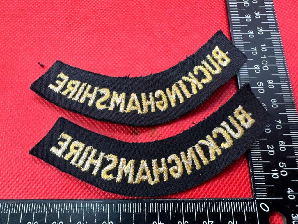 Original WW2 British Home Front Civil Defence Buckinghamshire Shoulder Titles - The Militaria Shop