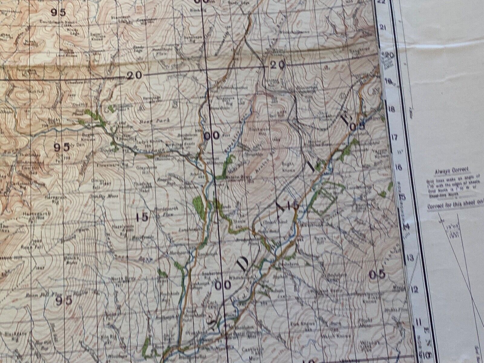 Large WW2 British Army - 1933 dated General Staff map of HARWICK & ESKDALE. - The Militaria Shop
