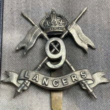 Charger l'image dans la galerie, Original WW2 British Army 9th Queen's Royal Lancers Cap Badge - The Militaria Shop
