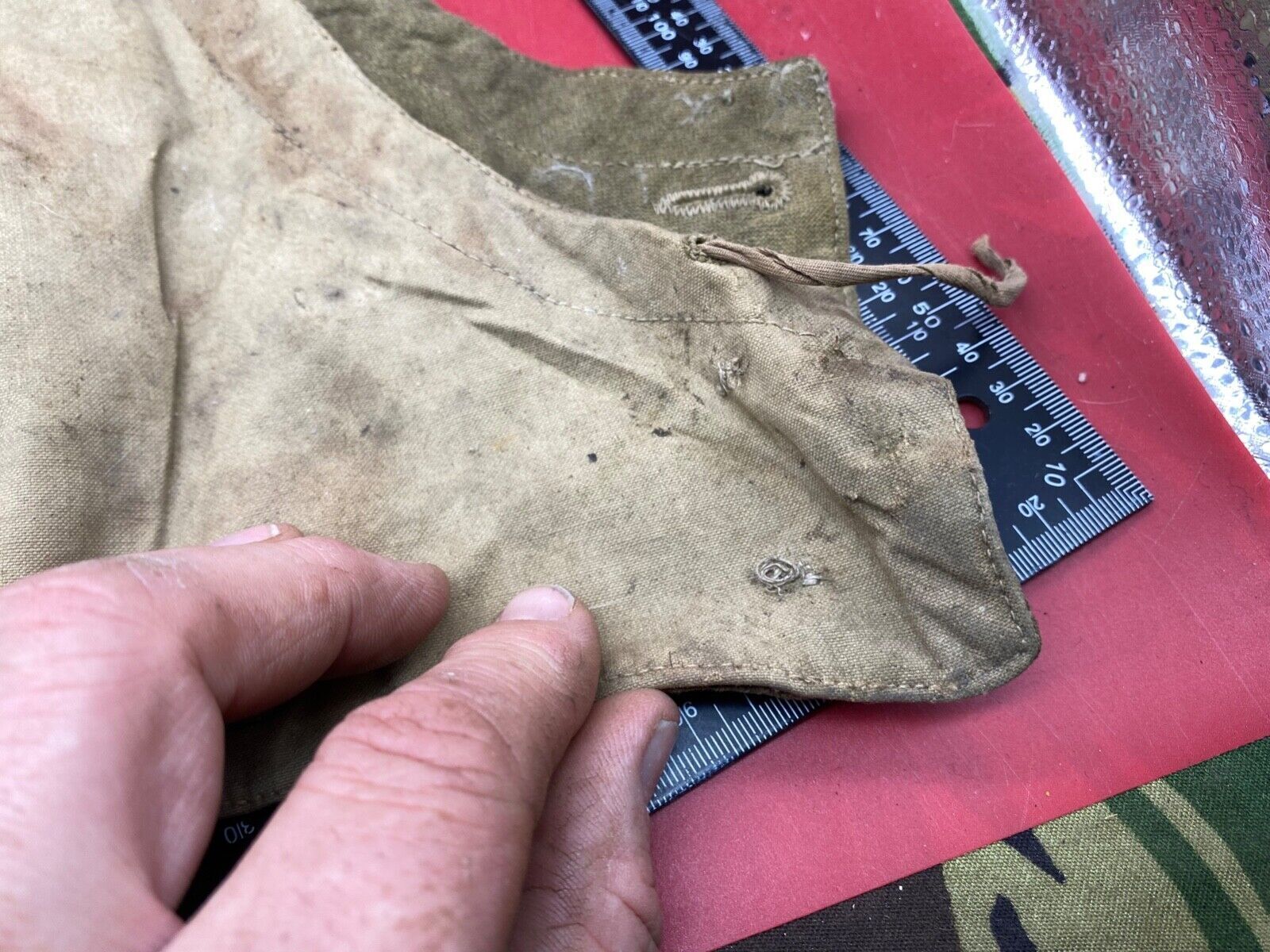 WW2 British Army Khaki Tank Suit Hood in used condition. (pixie suit). - The Militaria Shop