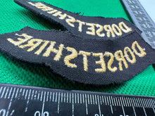 Load image into Gallery viewer, Original WW2 British Home Front Civil Defence Dorsetshire Shoulder Titles - The Militaria Shop