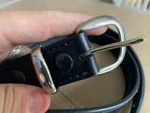 Load image into Gallery viewer, Aker Black Leather Pistol Police Belt - Varied Sizes - Hidden Coin Compartment - The Militaria Shop