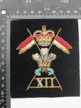 Lade das Bild in den Galerie-Viewer, British Army Bullion Embroidered Blazer Badge - 12th Lancers - The Militaria Shop