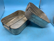Load image into Gallery viewer, Original WW2 British Army Soldiers Mess Tin Set - Two Piece - Fold Out Handles - The Militaria Shop