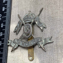Load image into Gallery viewer, Original WW2 9th Queen's Royal Lancers British Army Cap Badge - The Militaria Shop