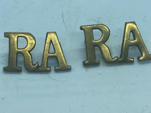 Load image into Gallery viewer, Original WW1 British Army Pair of Royal Artillery Shoulder Titles - RA - The Militaria Shop