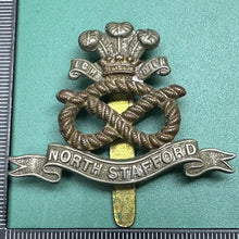 Load image into Gallery viewer, Original WW2 British Army North Stafford Regiment Cap Badge - The Militaria Shop