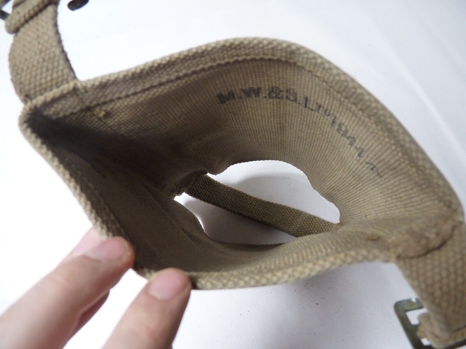 Original WW2 British Army Soldiers Water Bottle Carrier Harness - Dated 1944 - The Militaria Shop