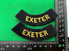 Load image into Gallery viewer, Original WW2 British Home Front Civil Defence Exeter Shoulder Titles - The Militaria Shop