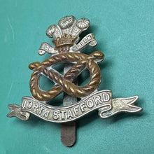 Load image into Gallery viewer, Original WW2 British Army North Stafford Regiment Cap Badge - The Militaria Shop