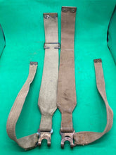 Load image into Gallery viewer, Original WW2 Pattern British Army L Straps Pair - 37 Pattern Webbing Haversack - The Militaria Shop