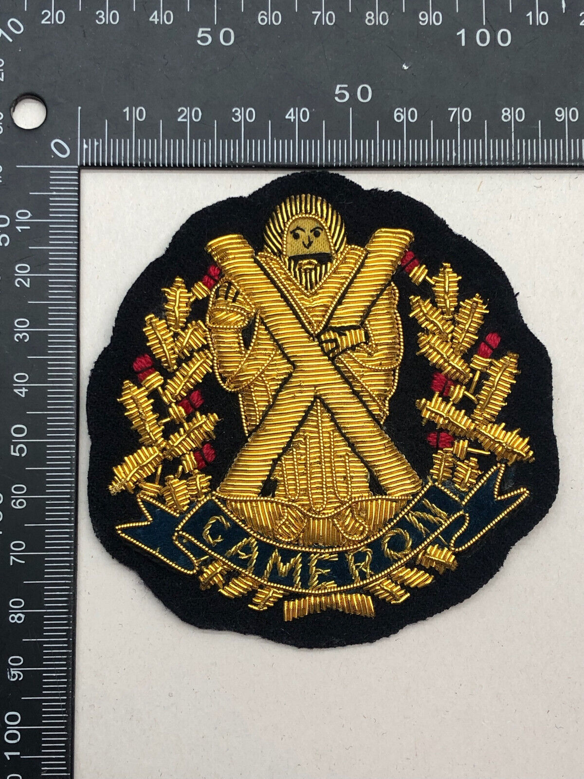 British Army Bullion Embroidered Blazer Badge - Cameron Highlanders - The Militaria Shop