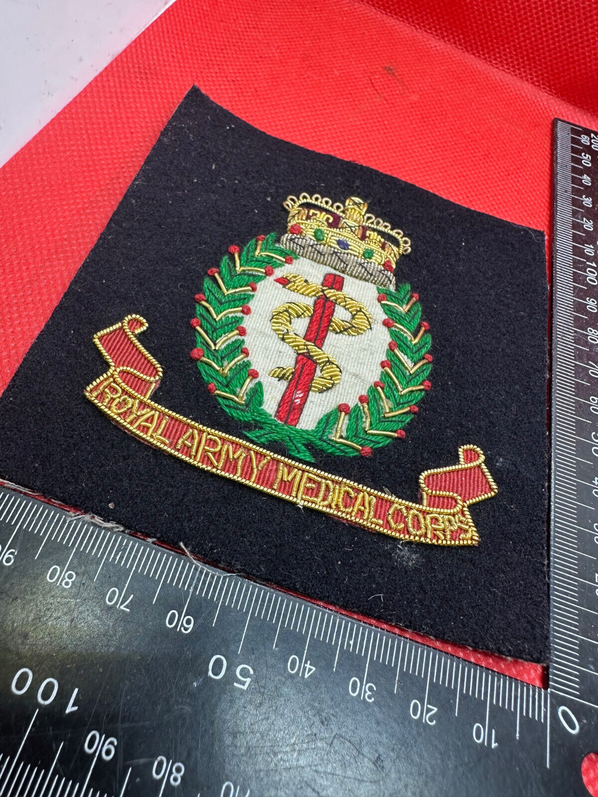 British Army Bullion Embroidered Blazer Badge - RAMC Royal Army Medical Corps - The Militaria Shop