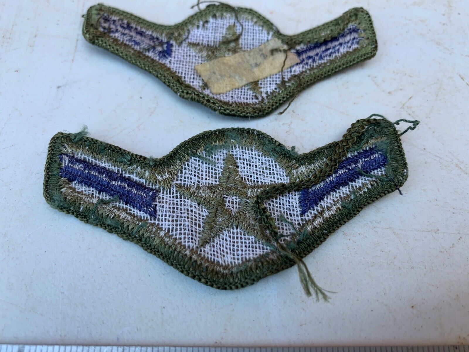 Pair of United States Air Force Rank Chevrons Olive Green - Airmen - The Militaria Shop