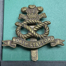 Load image into Gallery viewer, Original WW2 British Army North Stafford Regiment Cap Badge - The Militaria Shop
