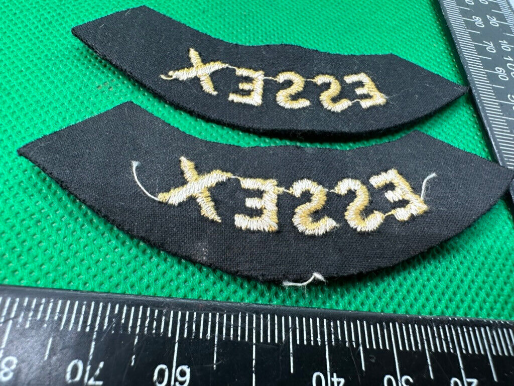 Original WW2 British Home Front Civil Defence Essex Shoulder Titles - The Militaria Shop