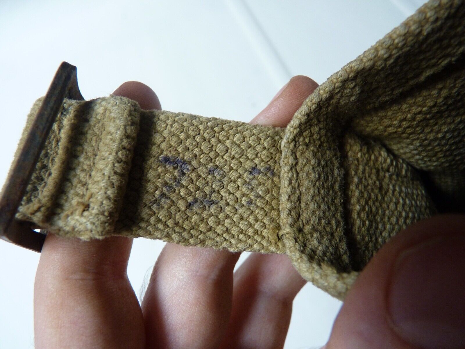 Original WW2 British Army Soldiers Water Bottle Carrier Harness - Dated 1943 - The Militaria Shop