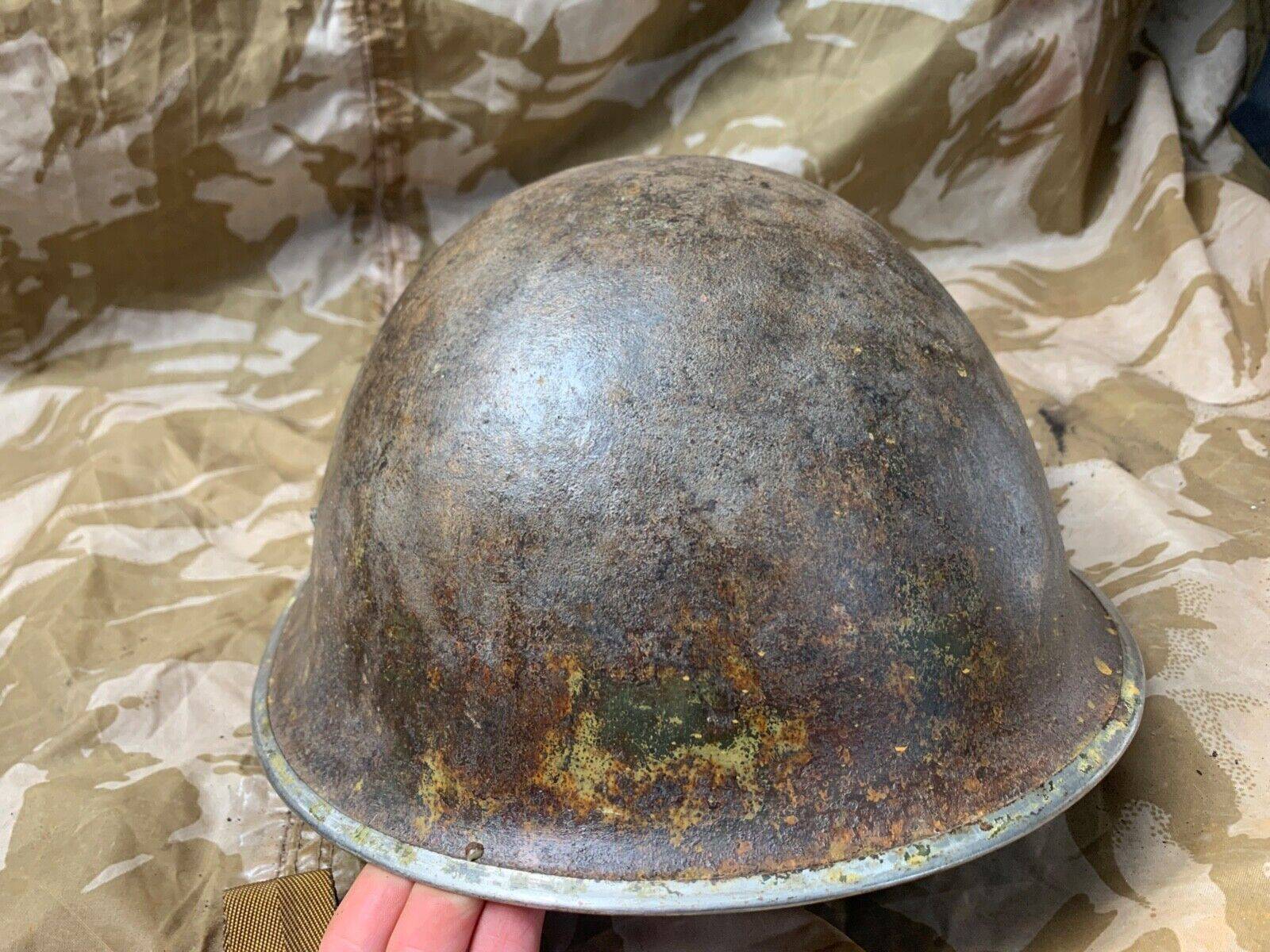 WW2 Mk3 High Rivet Turtle - British / Canadian Army Helmet - Nice Original - The Militaria Shop