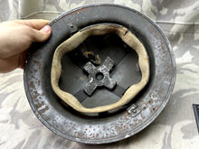 Lade das Bild in den Galerie-Viewer, Original WW2 Mk2 British Home Front Civil Defence Helmet & Liner Set - The Militaria Shop