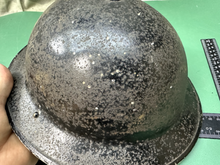 Load image into Gallery viewer, Original WW2 British Civil Defence Home Front Brodie Helmet & Liner Set - Si - The Militaria Shop