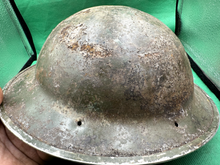 Load image into Gallery viewer, Nice Uncleaned Original WW2 British Army / SA Brodie Mk2 Combat Helmet - The Militaria Shop