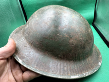 Load image into Gallery viewer, WW2 British Army Brodie Mk2 Combat Helmet - Nice Uncleaned South African Shell - The Militaria Shop