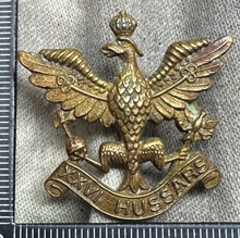 Load image into Gallery viewer, Original WW2 British Army Cap Badge - 26th Hussars - The Militaria Shop