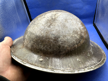 Load image into Gallery viewer, WW2 British Army Brodie Mk2 Combat Helmet - Nice Uncleaned South African Shell - The Militaria Shop
