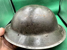 Load image into Gallery viewer, Nice Uncleaned Original SA WW2 British Army Brodie Mk2 Camo Combat Helmet - The Militaria Shop