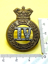 Load image into Gallery viewer, Original British Army Victorian 4th Queen's Own Hussars Cap Badge - The Militaria Shop