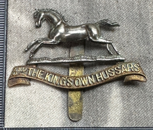 Load image into Gallery viewer, Original WW2 British Army Cap Badge - 3rd The King's Own Hussars - The Militaria Shop