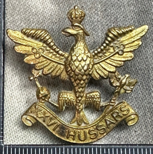 Load image into Gallery viewer, Original WW2 British Army Cap Badge - 26th Hussars - The Militaria Shop