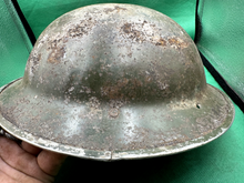 Load image into Gallery viewer, Nice Uncleaned Original WW2 British Army / SA Brodie Mk2 Combat Helmet - The Militaria Shop