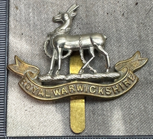 Load image into Gallery viewer, Original WW2 British Army Cap Badge - Royal Warwickshire Regiment - The Militaria Shop