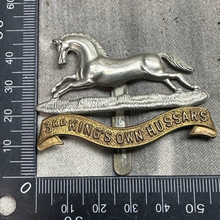 Load image into Gallery viewer, Original WW2 British Army Cap Badge - 3rd The King's Own Hussars - The Militaria Shop