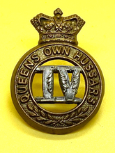 Load image into Gallery viewer, Original British Army Victorian 4th Queen's Own Hussars Cap Badge - The Militaria Shop