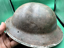 Load image into Gallery viewer, WW2 British Army Brodie Mk2 Combat Helmet - Nice Uncleaned South African Shell - The Militaria Shop