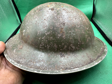 Load image into Gallery viewer, Nice Uncleaned Original WW2 British Army / SA Brodie Mk2 Combat Helmet - The Militaria Shop