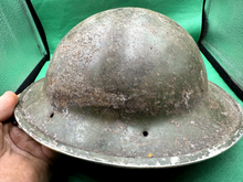 Load image into Gallery viewer, Nice Uncleaned Original WW2 British Army / SA Brodie Mk2 Combat Helmet - The Militaria Shop